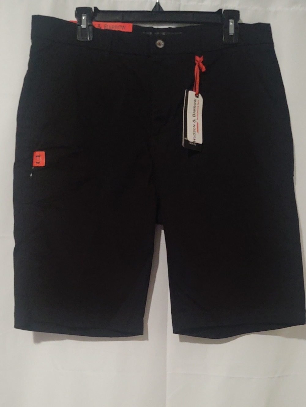 Hudson & Barrow Men's Black Stretch Shorts SZ 36 NWT